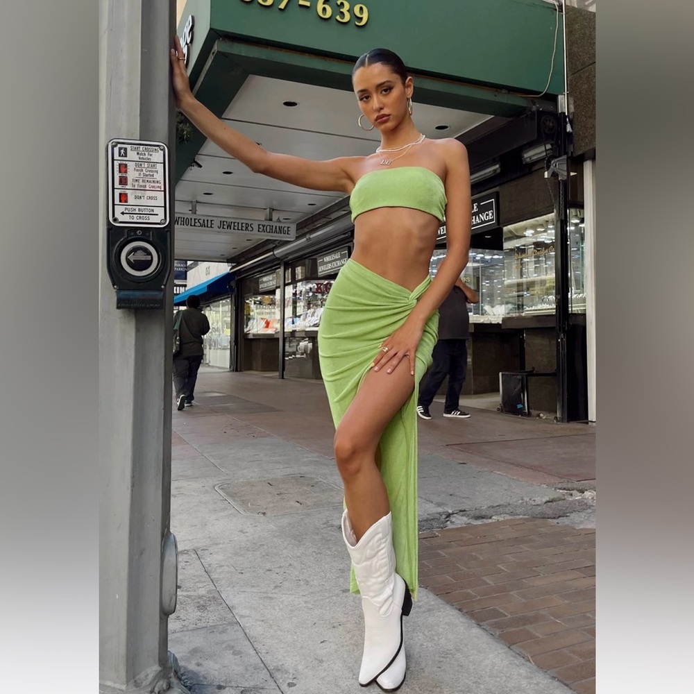 Princess Polly Karley Twist set in green size 2